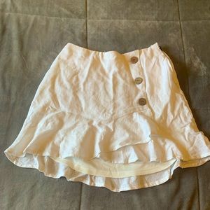 White Cotton Candy LA Ruffled Skirt With Buttons